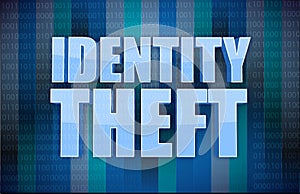 Identity theft binary concept in word