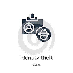 Identity theft icon vector. Trendy flat identity theft icon from cyber collection isolated on white background. Vector