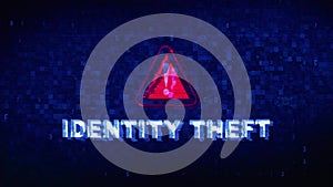 Identity Theft Text Digital Noise Twitch Glitch Distortion Effect Error Animation.