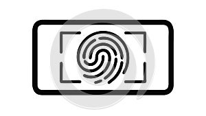 Identity Verification Fingerprint Scan Icon, vector design Generative AI