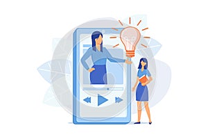 ideo tutorial watching. Online lecture, Internet course, digital lesson.