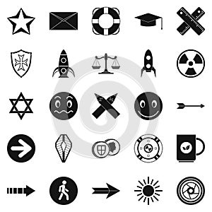 Ideograph icons set, simple style photo