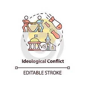 Ideological conflict concept icon