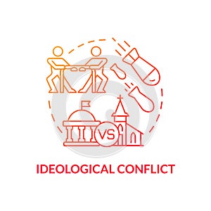 Ideological conflict red gradient concept icon