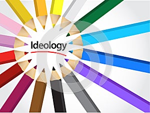 Ideology sign color pencils illustration photo