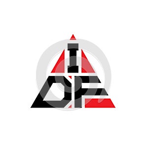 IDF triangle letter logo design with triangle shape. IDF triangle logo design monogram. IDF triangle vector logo template with red photo