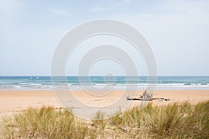 Idilic beach with no people. Rodiles, Villaviciosa,