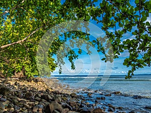 Idilic tropical beach. Pulisan, North Sulawesi