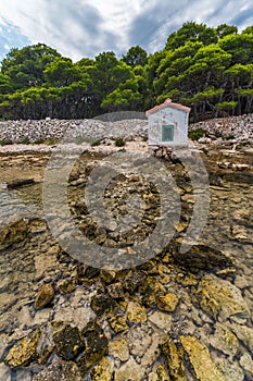 Idilic view on the mediterranean sea, Murter, Dalmatia, Croatia