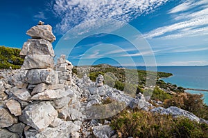 Idilic view on the mediterranean sea, Murter, Dalmatia, Croatia