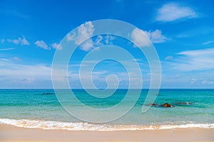 Idillic sand beach with calm clear sea