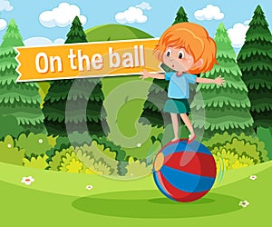 Idiom poster with On the ball