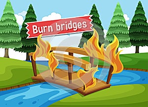 Idiom poster with Burn bridges