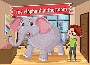 Idiom poster with The elephant in the room