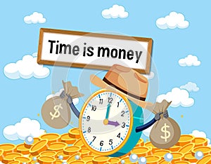 Idiom poster with Time is money