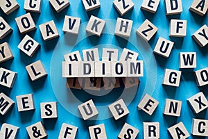 Idiom word concept on cubes