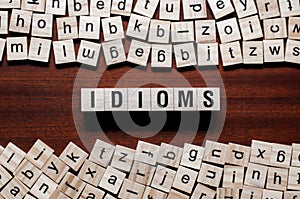 Idioms word concept on cubes