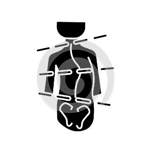 Idiopathic scoliosis black glyph icon