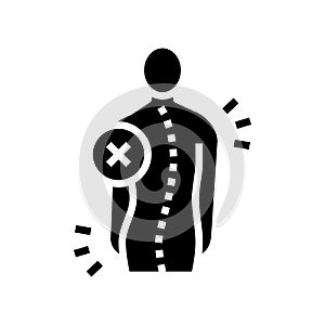 idiopathic scoliosis glyph icon vector illustration