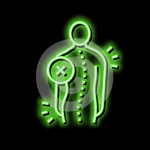 idiopathic scoliosis neon glow icon illustration