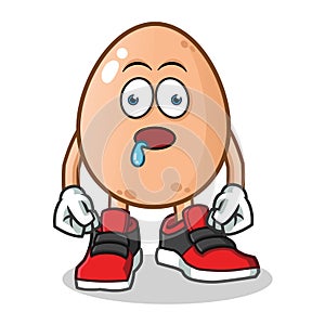 Idiot egg with punch mascot vector cartoon illustration