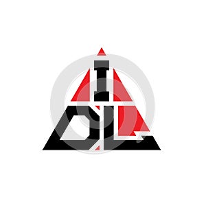IDL triangle letter logo design with triangle shape. IDL triangle logo design monogram. IDL triangle vector logo template with red