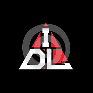 IDL triangle letter logo design with triangle shape. IDL triangle logo design monogram. IDL triangle vector logo template with red
