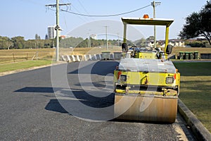 Idle road work machine in Australia