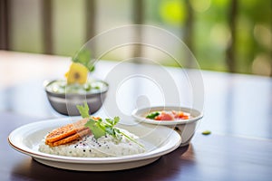 idli with coconut chutney and spicy lentils