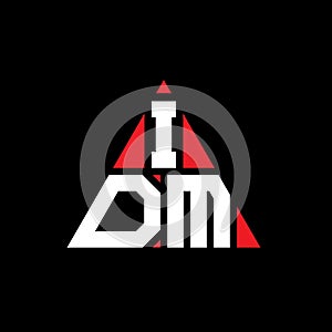 IDM triangle letter logo design with triangle shape. IDM triangle logo design monogram. IDM triangle vector logo template with red