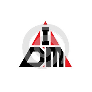 IDM triangle letter logo design with triangle shape. IDM triangle logo design monogram. IDM triangle vector logo template with red