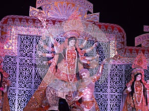The Idol of Durga in the Durga Puja celebration in Mumbai.