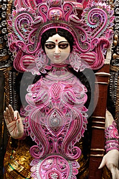 Idol of Goddess Devi Saraswati is in preparation for the upcoming Saraswati Puja