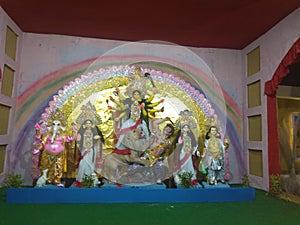 Idol of Goddess Durga on occasion of Durga Puja in India