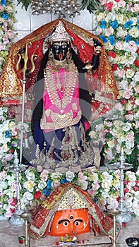 Idol of goddess kali the diety of darkness of hindu religion