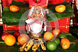 Lord Ganesha, the elephant-headed deity photo