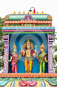 Idol of Indian gods Muruga, Valli and Deivanai