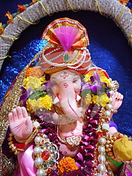 Idol of lord Ganesha during ganeshotsav in pandemic