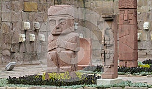 Idol statue from Tiwanaku in La Paz, Bolivia