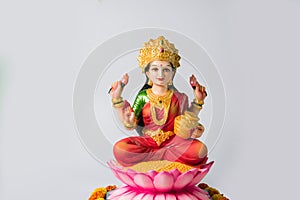 Lakshmi or laxmi puja on diwali festival photo