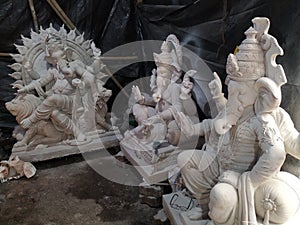Idols of hindu god ganesha for upcoming festival, ganeshotsav