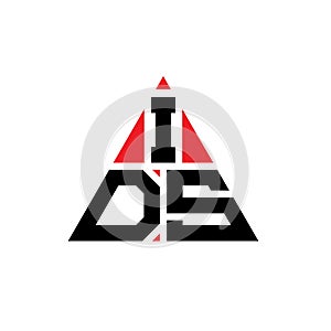 IDS triangle letter logo design with triangle shape. IDS triangle logo design monogram. IDS triangle vector logo template with red