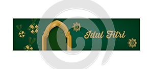 Idul fitri celebration banner design concept