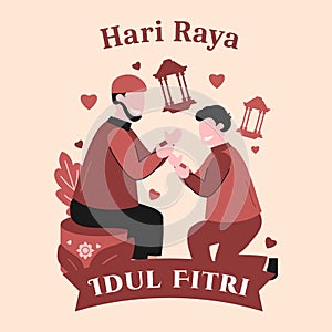 Idul Fitri celebration vector design
