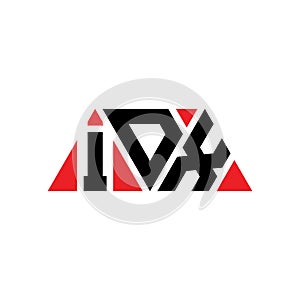 IDX triangle letter logo design with triangle shape. IDX triangle logo design monogram. IDX triangle vector logo template with red