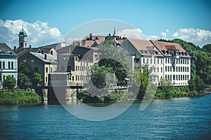 Idyll on the Jahn island on the Danube river