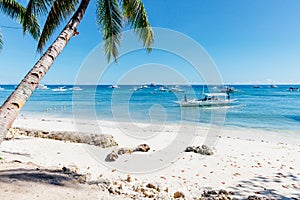 Idyllic Alona Beach with white sand, Philippines