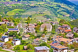 Idyllic alpine village of Gudon architecture and landscape view