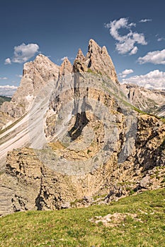 Idyllic Alps with rocky and sandy mountain