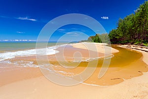 Idyllic beach at Andaman Sea on Koh Kho Khao island photo